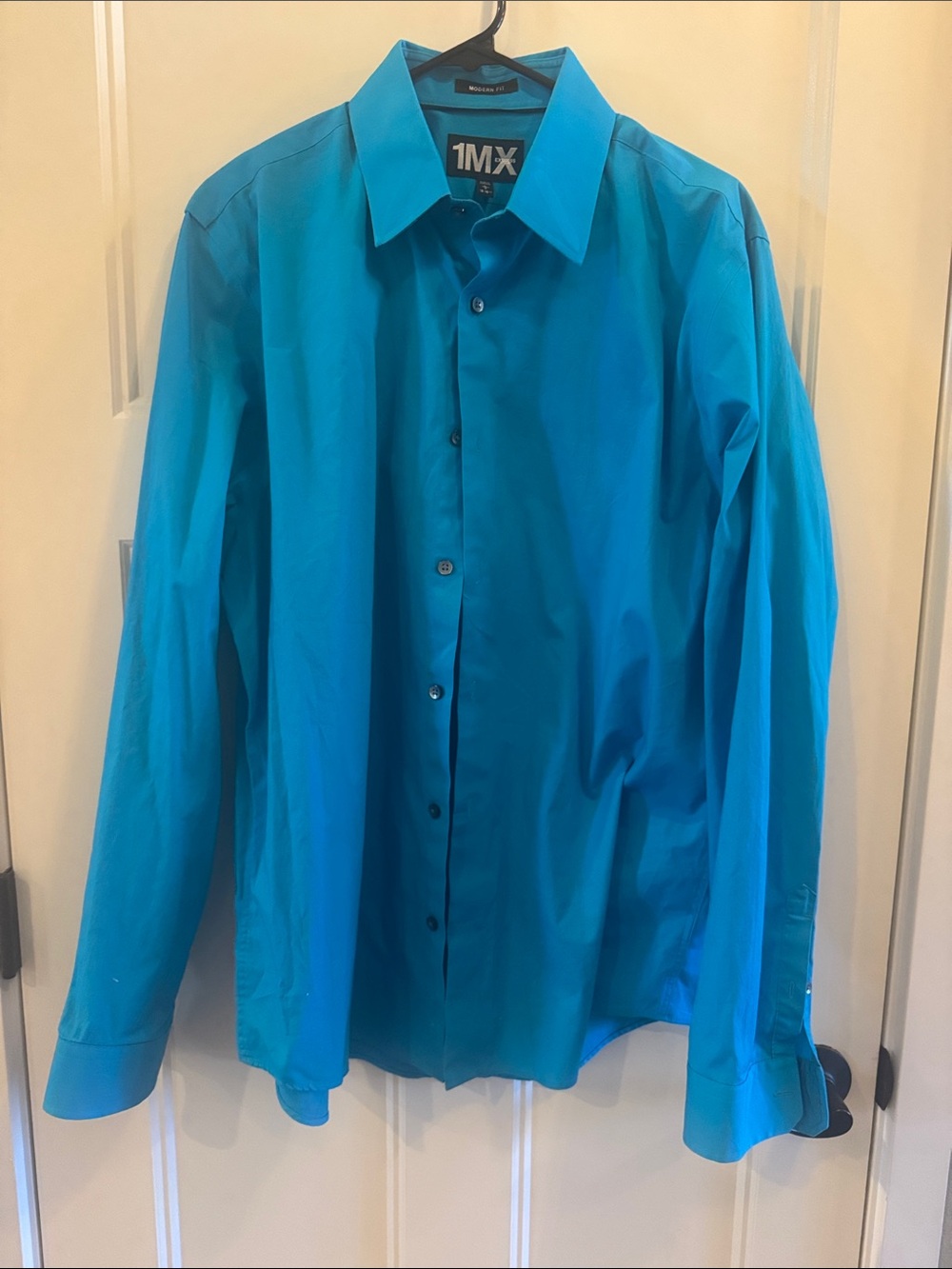 Express Men's Dress Shirt Teal Blue